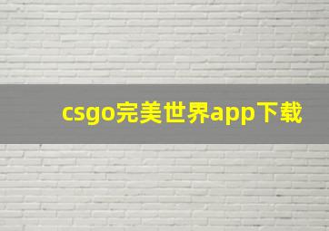 csgo完美世界app下载