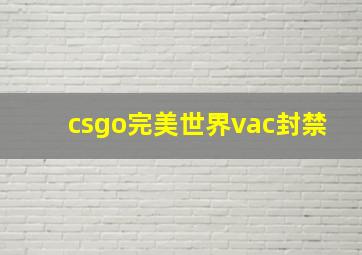 csgo完美世界vac封禁