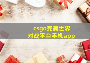 csgo完美世界对战平台手机app