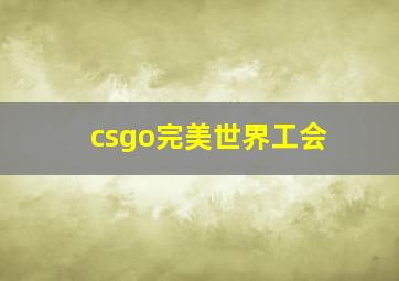 csgo完美世界工会