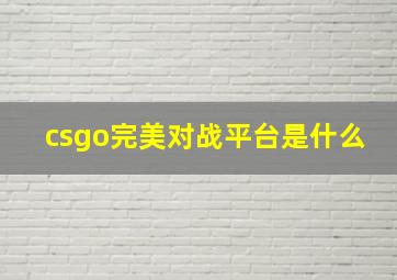 csgo完美对战平台是什么