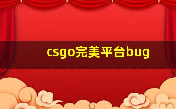 csgo完美平台bug