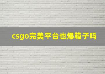 csgo完美平台也爆箱子吗