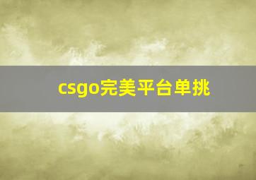 csgo完美平台单挑