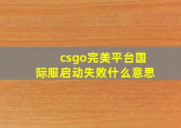 csgo完美平台国际服启动失败什么意思