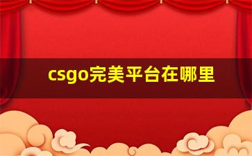 csgo完美平台在哪里