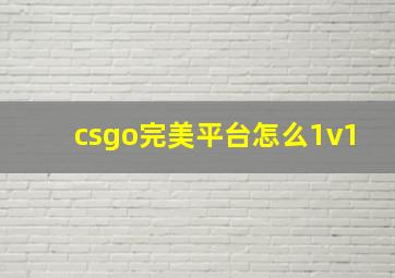 csgo完美平台怎么1v1