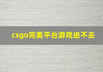 csgo完美平台游戏进不去