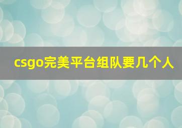 csgo完美平台组队要几个人