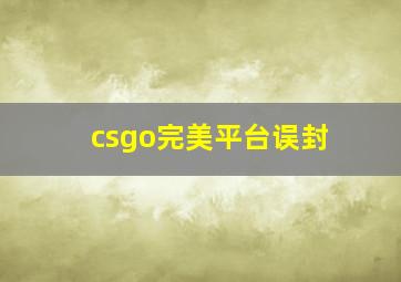 csgo完美平台误封