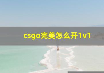 csgo完美怎么开1v1