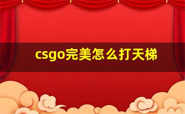 csgo完美怎么打天梯