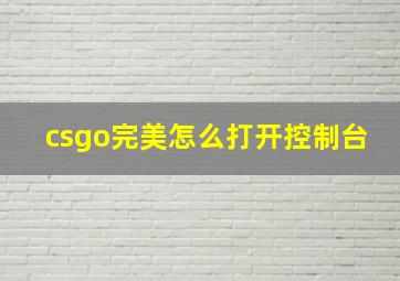 csgo完美怎么打开控制台