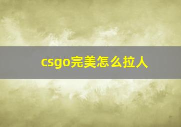 csgo完美怎么拉人