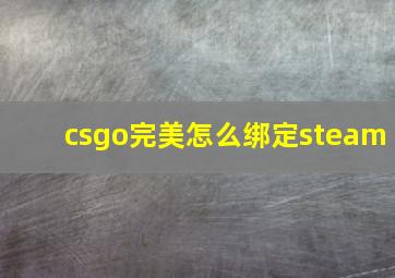 csgo完美怎么绑定steam