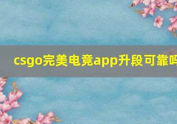 csgo完美电竞app升段可靠吗