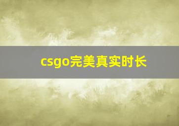 csgo完美真实时长