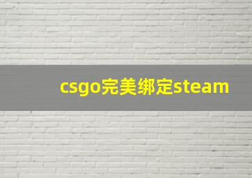 csgo完美绑定steam