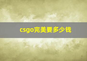 csgo完美要多少钱