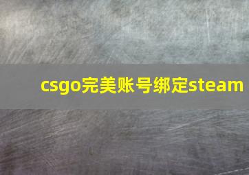 csgo完美账号绑定steam