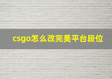 csgo怎么改完美平台段位