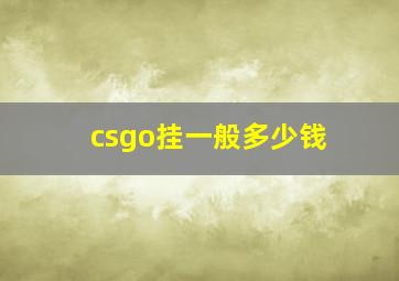 csgo挂一般多少钱