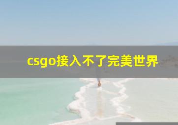 csgo接入不了完美世界