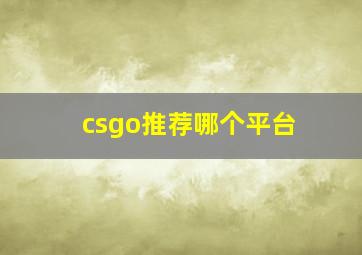 csgo推荐哪个平台