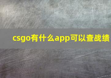 csgo有什么app可以查战绩