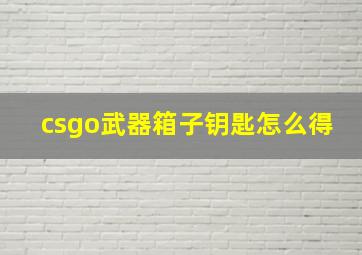 csgo武器箱子钥匙怎么得