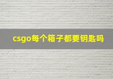 csgo每个箱子都要钥匙吗