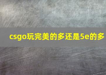 csgo玩完美的多还是5e的多