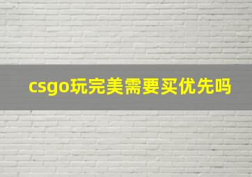 csgo玩完美需要买优先吗