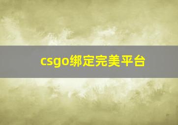 csgo绑定完美平台