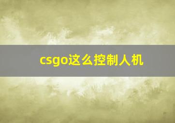 csgo这么控制人机