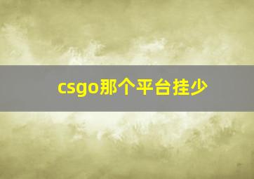 csgo那个平台挂少