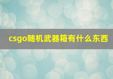 csgo随机武器箱有什么东西