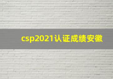 csp2021认证成绩安徽