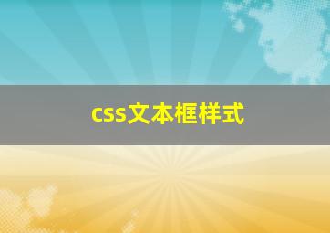 css文本框样式