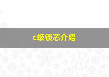 c级锁芯介绍