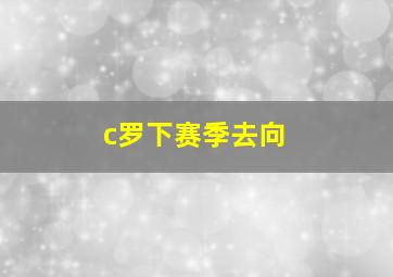 c罗下赛季去向