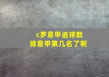 c罗意甲进球数排意甲第几名了啊