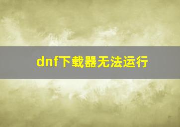 dnf下载器无法运行