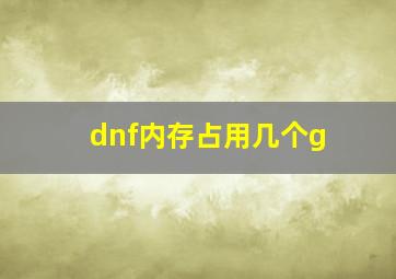 dnf内存占用几个g