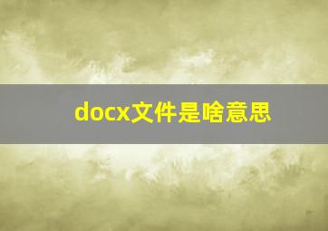 docx文件是啥意思