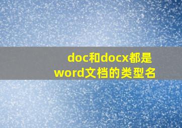 doc和docx都是word文档的类型名