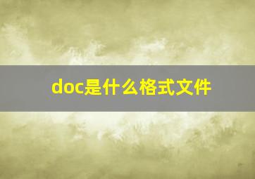 doc是什么格式文件