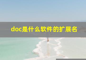 doc是什么软件的扩展名