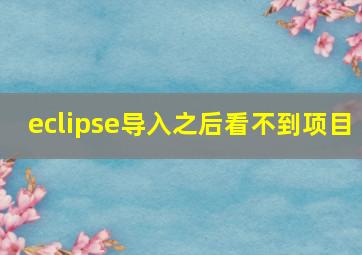 eclipse导入之后看不到项目