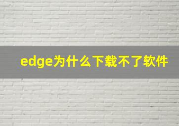 edge为什么下载不了软件